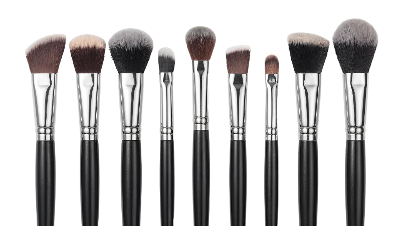 Professional Makeup Brush Set for Face and Eyes — Lifestyle transparent PNG image, application