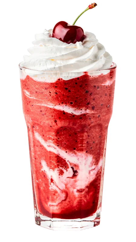 Refreshing Berry Smoothie with Whipped Cream and Cherry — Drinks transparent PNG image, berry