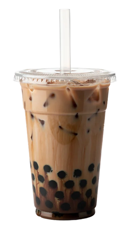 Refreshing Brown Sugar Milk Tea with Tapioca Pearls — Drinks transparent PNG image, boba
