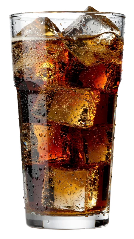 Refreshing Cola with Ice Cubes in a Glass — Drinks transparent PNG image, beverage