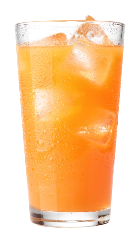 Refreshing Glass of Orange Juice with Ice Cubes — Drinks transparent PNG image, beverage