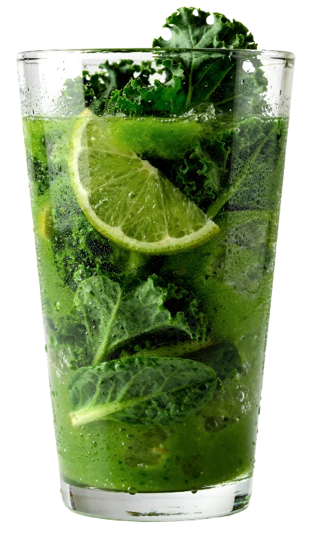 Refreshing Green Kale Smoothie with Lime — Drinks transparent PNG image, beverage