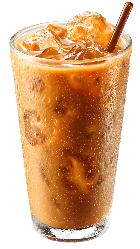 Refreshing Iced Coffee with Milk in a Glass — Drinks transparent PNG image, beverage