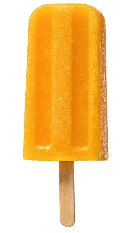 Refreshing Orange Fruit Popsicle on Wooden Stick — Food transparent PNG image, dessert
