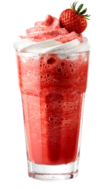 Refreshing Strawberry Smoothie with Whipped Cream — Drinks transparent PNG image, beverage