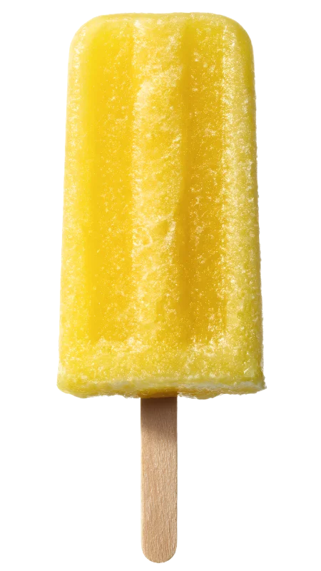 Refreshing Yellow Fruit Popsicle on Wooden Stick — Food transparent PNG image, dessert