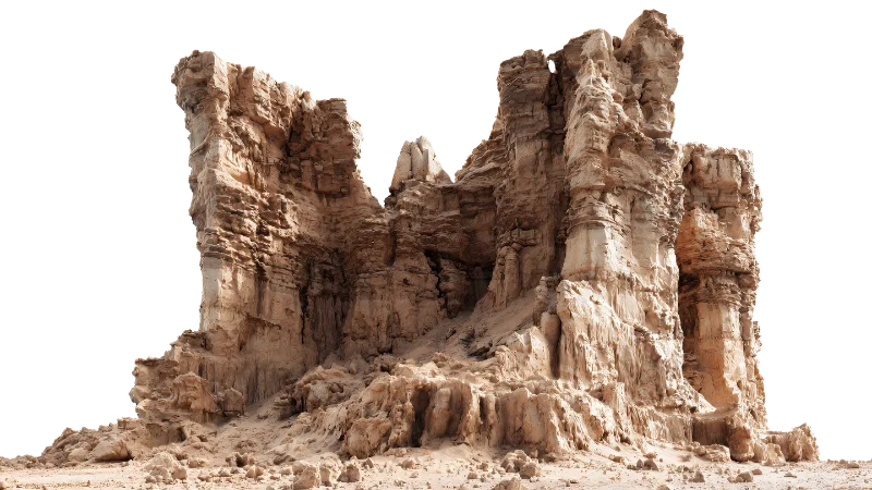 Rugged Desert Sandstone Rock Formation — Other transparent PNG image, cliff