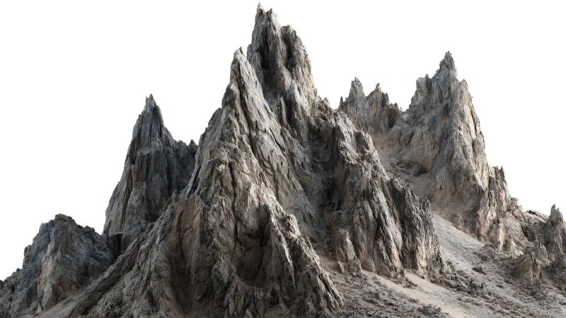 Rugged Mountain Peaks with Rocky Texture — Other transparent PNG image, cliff