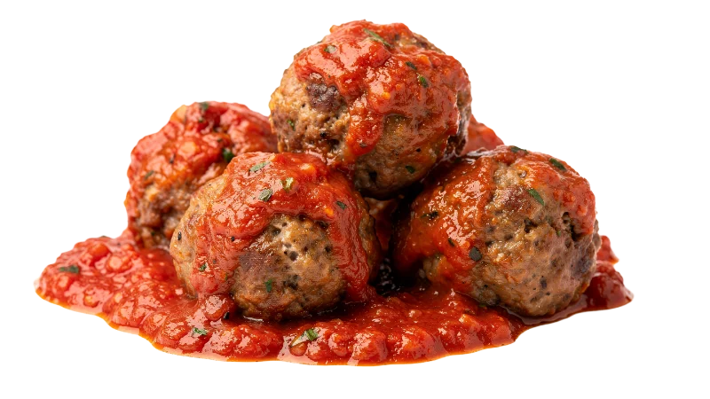 Savory Meatballs in Rich Tomato Marinara Sauce — Food transparent PNG image, beef