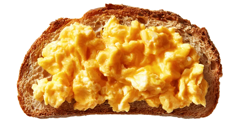 Scrambled Eggs on Toasted Sourdough Bread — Food transparent PNG image, bread