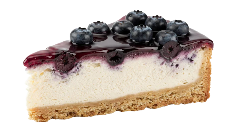Slice of Delicious Blueberry Cheesecake — Food transparent PNG image, blueberry