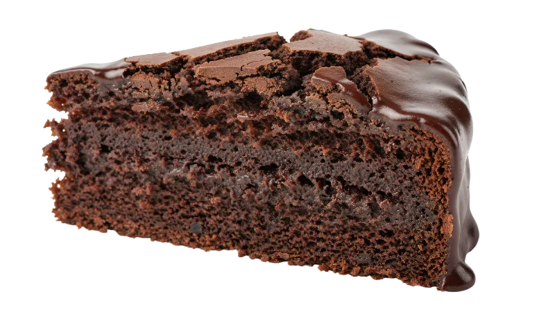 Slice of Rich Moist Chocolate Cake — Food transparent PNG image, cake