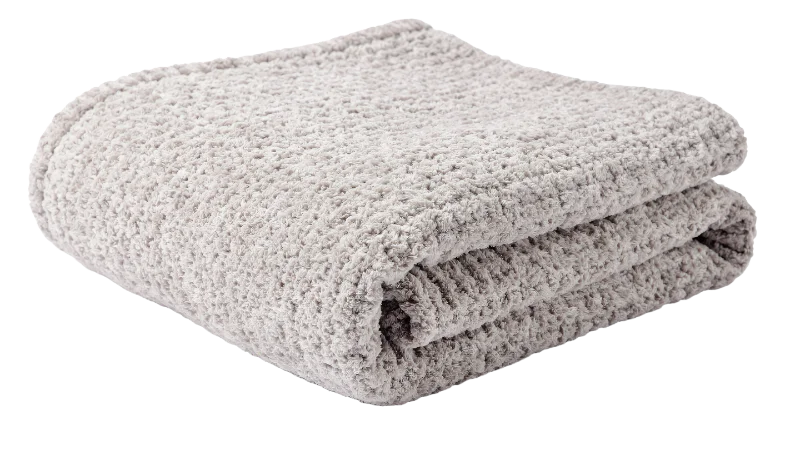 Soft Grey Textured Throw Blanket — Other transparent PNG image, blanket