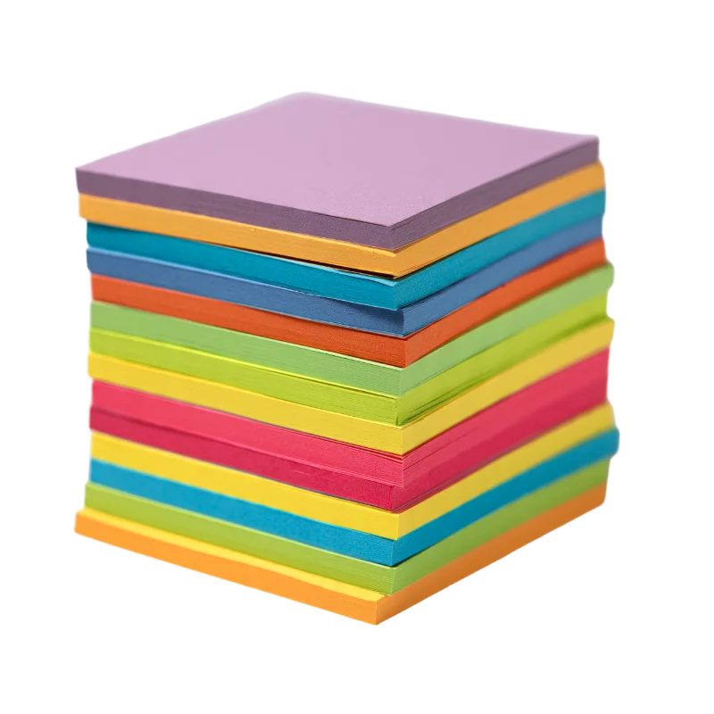 Stack of Colorful Square Adhesive Notes — Graphic Resources transparent PNG image, adhesive