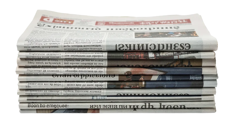 Stack of Folded Daily Newspapers — Other transparent PNG image, information
