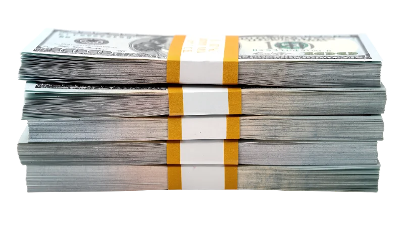Stack of One Hundred Dollar Bills — Business transparent PNG image, banking