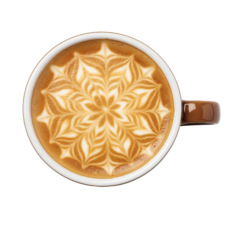 Top View of Latte Art in a Coffee Cup — Drinks transparent PNG image, art