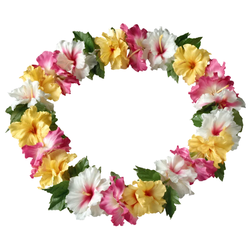 Tropical Hibiscus Flower Wreath Frame — Plants and Flowers transparent PNG image, botanical
