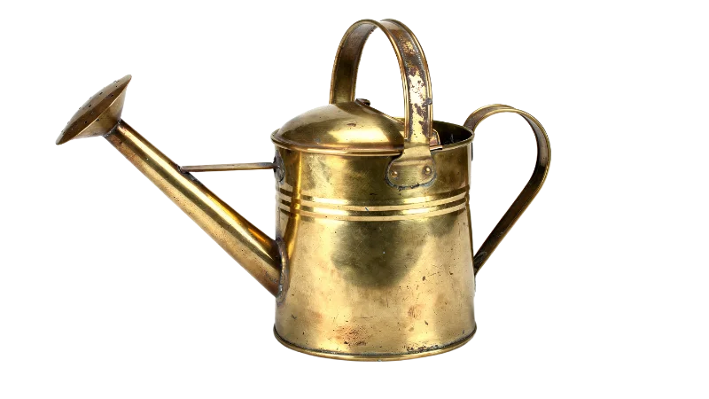Vintage Brass Watering Can for Gardening — Hobbies and Leisure transparent PNG image, antique