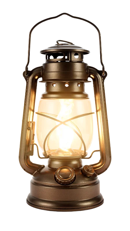 Vintage Bronze Oil Lantern with Warm Glow — Hobbies and Leisure transparent PNG image, antique