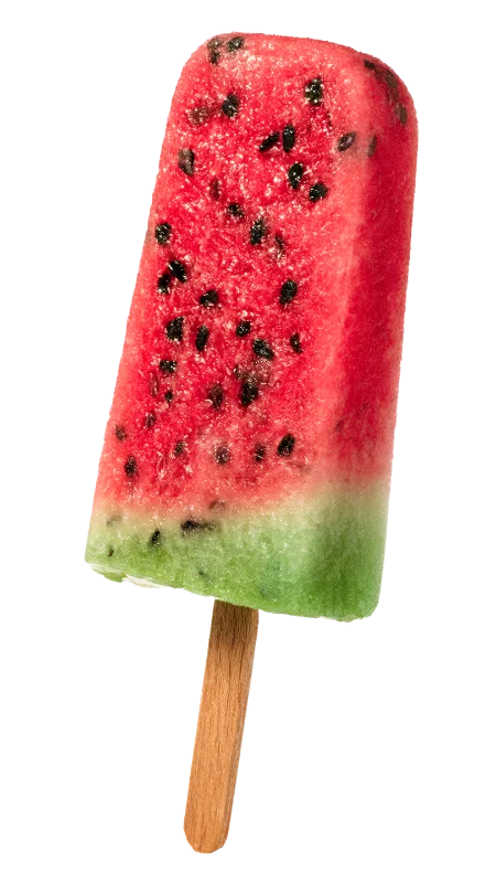 Watermelon Fruit Popsicle on a Wooden Stick — Food transparent PNG image, dessert