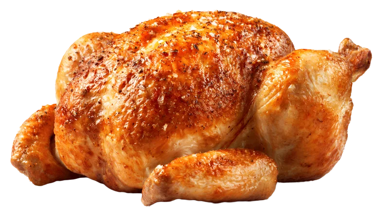 Whole Roasted Chicken with Crispy Golden Skin — Food transparent PNG image, chicken